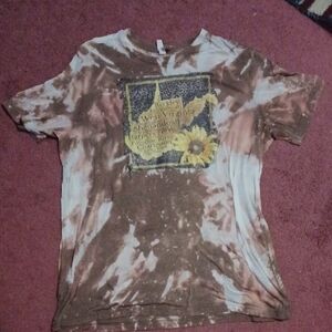 Brown Tie-Dye Graphic T-Shirt